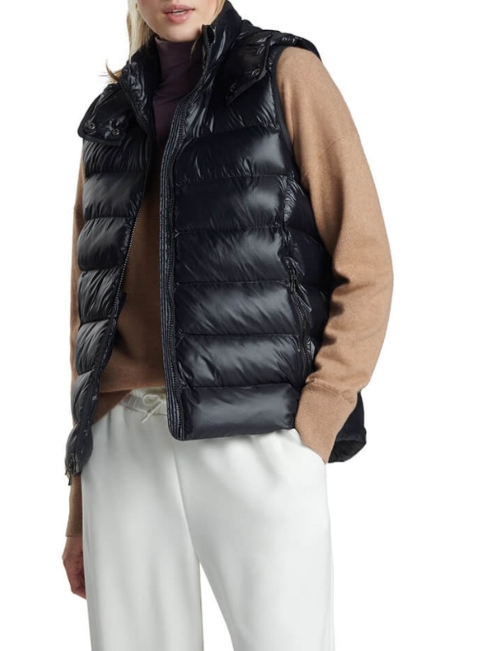 Peter Millar Women's Black Chiron Hooded Vest